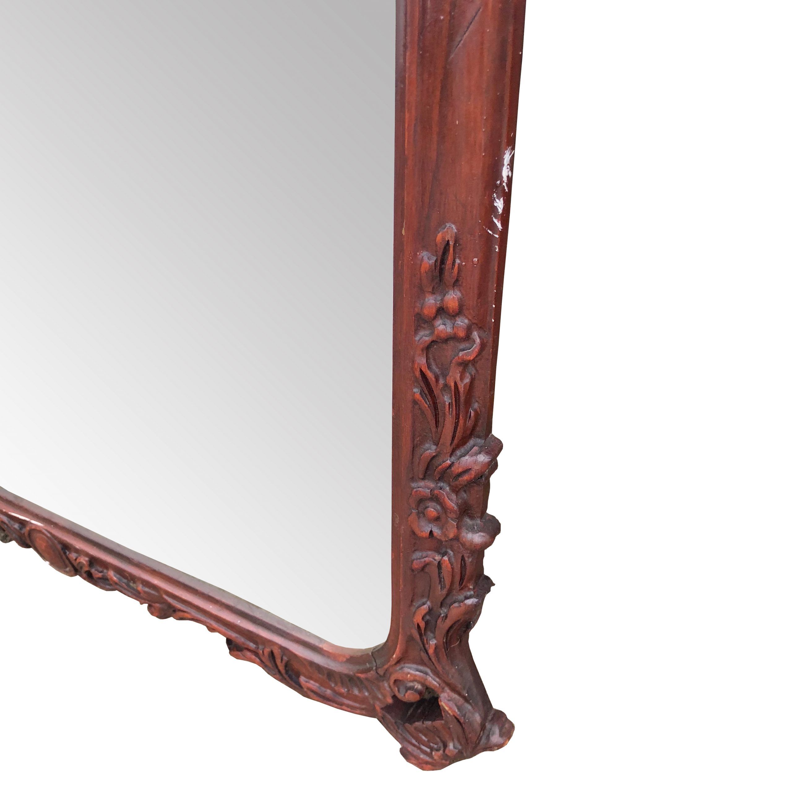 Large Antique Victorian Heavily Carved Walnut Wall Mirror 2X4 Pertaining To Walnut Wall Mirrors (View 12 of 15)