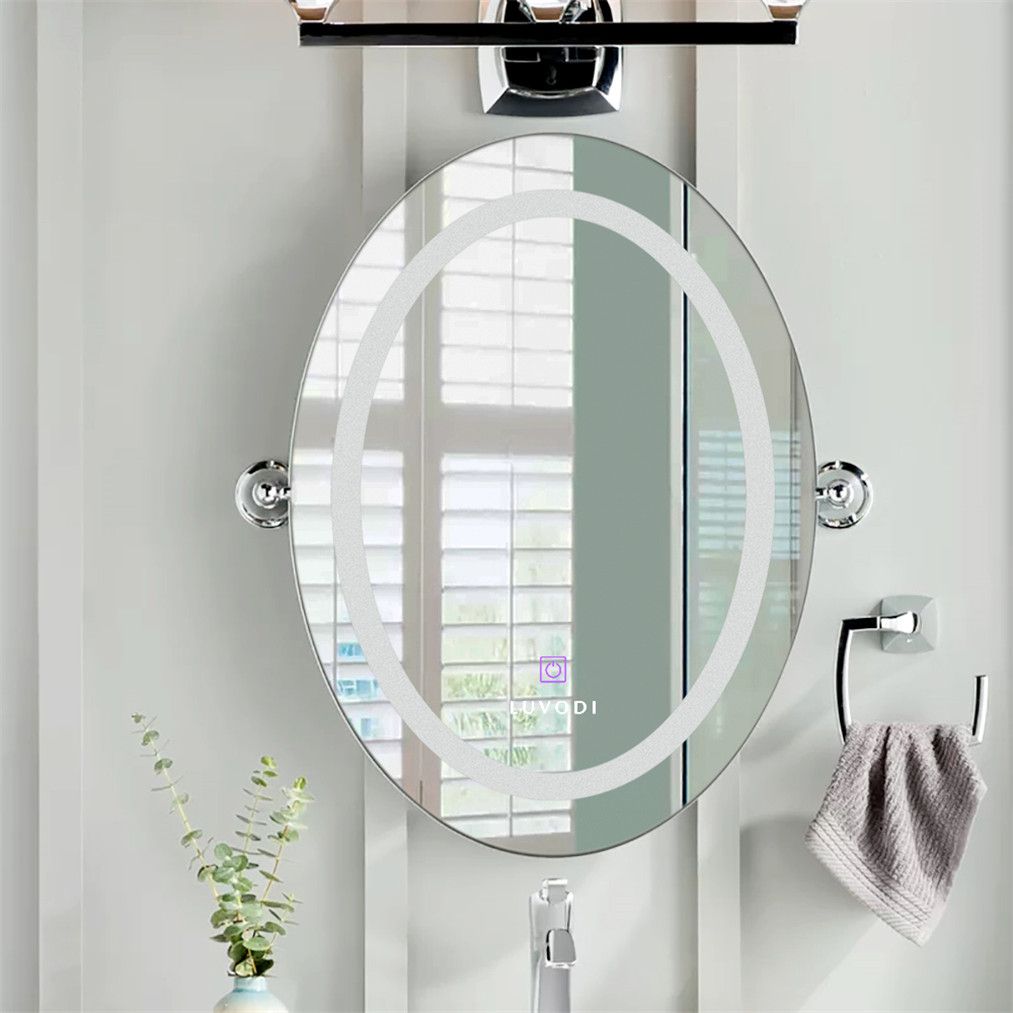 Large Bathroom Vanity Mirror Oval Wall Frameless Bight Led Lighted For Back Lit Oval Led Wall Mirrors (View 13 of 15)