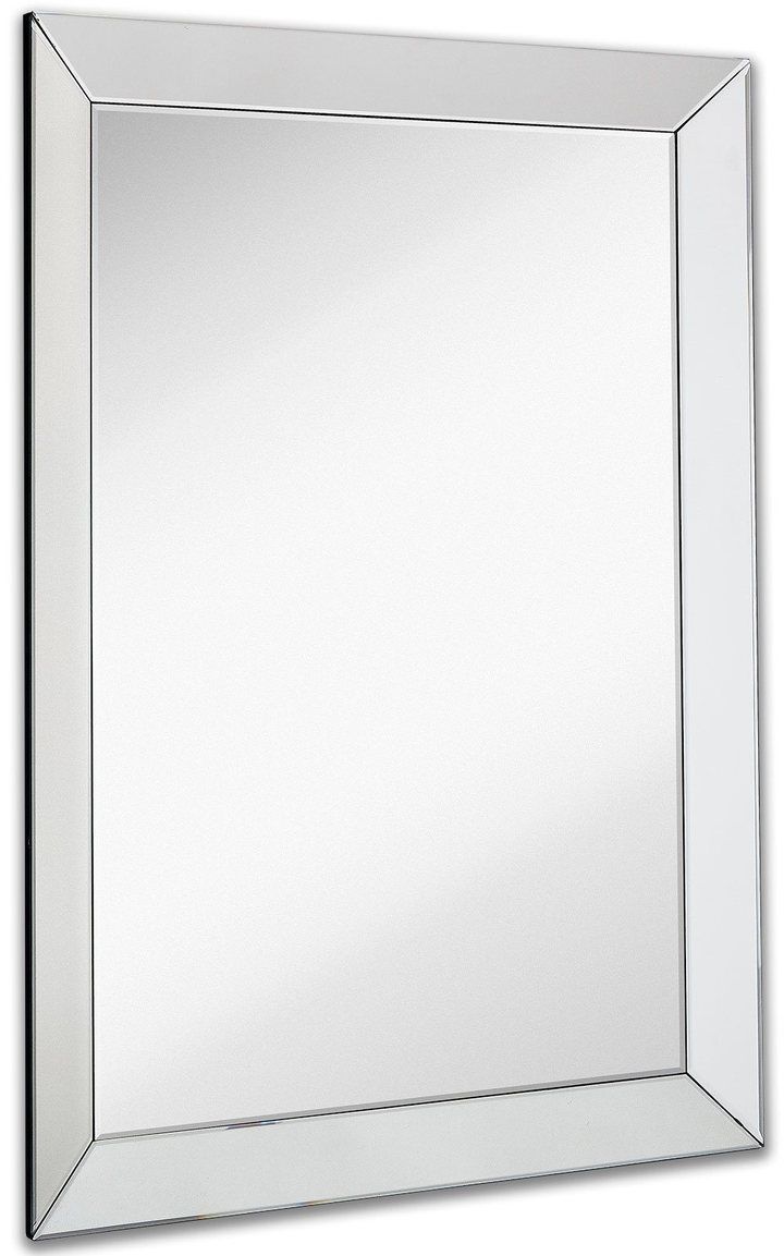 Large Framed Wall Mirror With Angled Edge Mirror Frame | Frames On Wall Intended For Bevel Edge Rectangular Wall Mirrors (View 1 of 15)