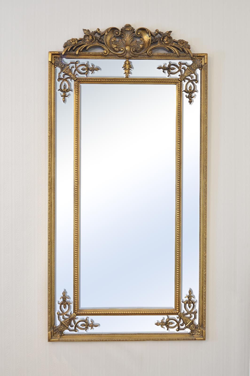 Large Gold Ornate Antique Design Wall Mounted Mirror New 6Ft X 3Ft Within Antique Gold Scallop Wall Mirrors (View 1 of 15)