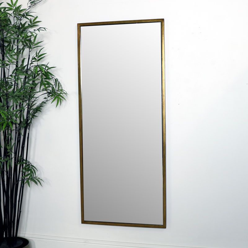 Large Gold Rectangle Mirror 60Cm X 140Cm – Windsor Browne With Dark Gold Rectangular Wall Mirrors (View 7 of 15)