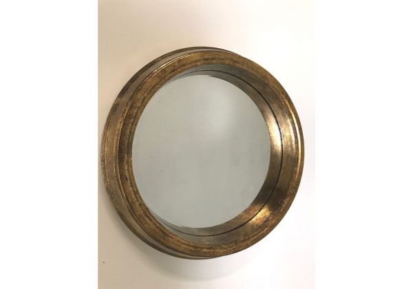 Large Gold Round Metal Wall Mirror For Gold Rounded Corner Wall Mirrors (View 6 of 15)