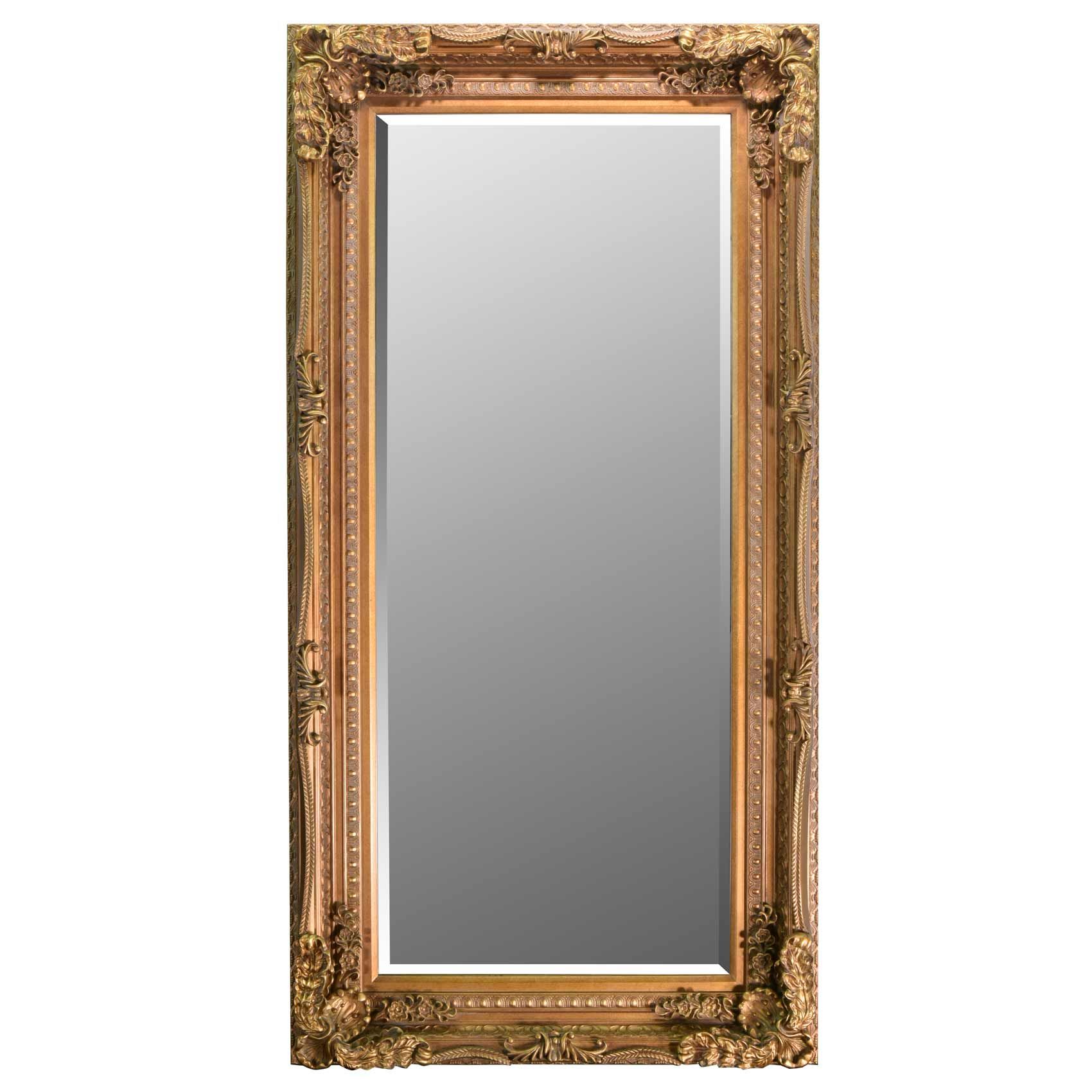 Large Lois Leaner Antique Full Length Gold Wall Mirror 5Ft9 X 2Ft11 Intended For Ultra Brushed Gold Rectangular Framed Wall Mirrors (View 9 of 15)