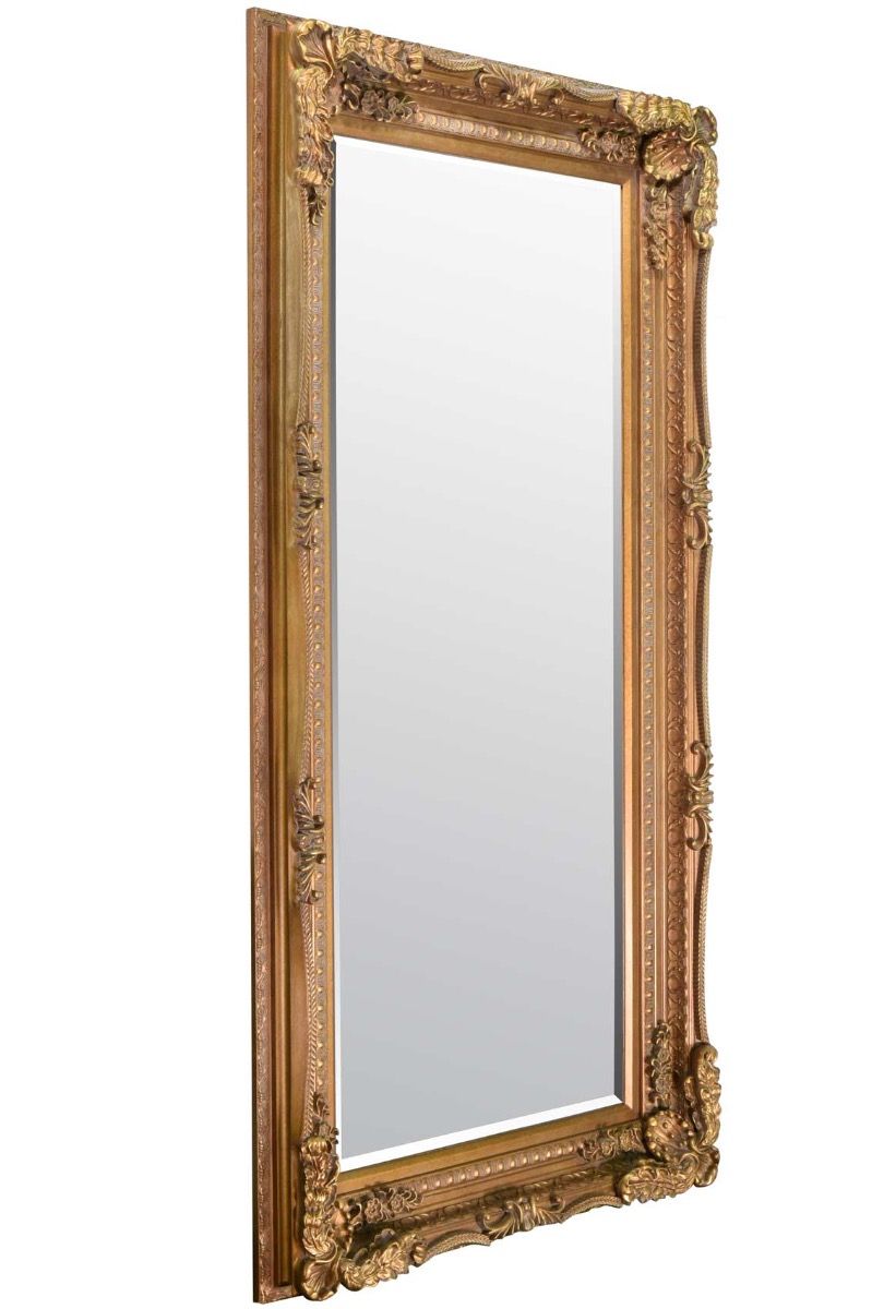 Large Lois Leaner Antique Full Length Gold Wall Mirror 5Ft9 X 2Ft11 Regarding Ultra Brushed Gold Rectangular Framed Wall Mirrors (View 12 of 15)