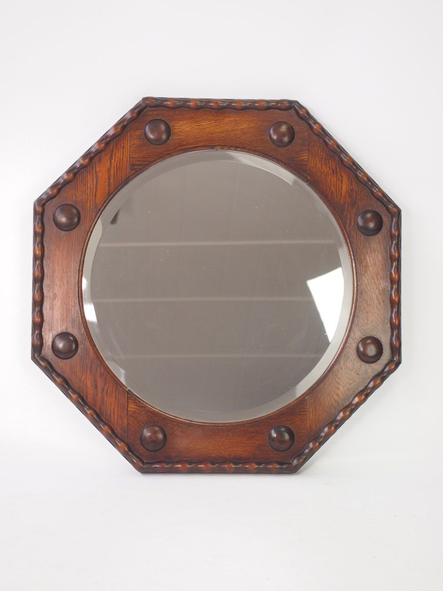 Large Octagonal Oak Framed Mirror Pertaining To Octagon Wall Mirrors (View 13 of 15)