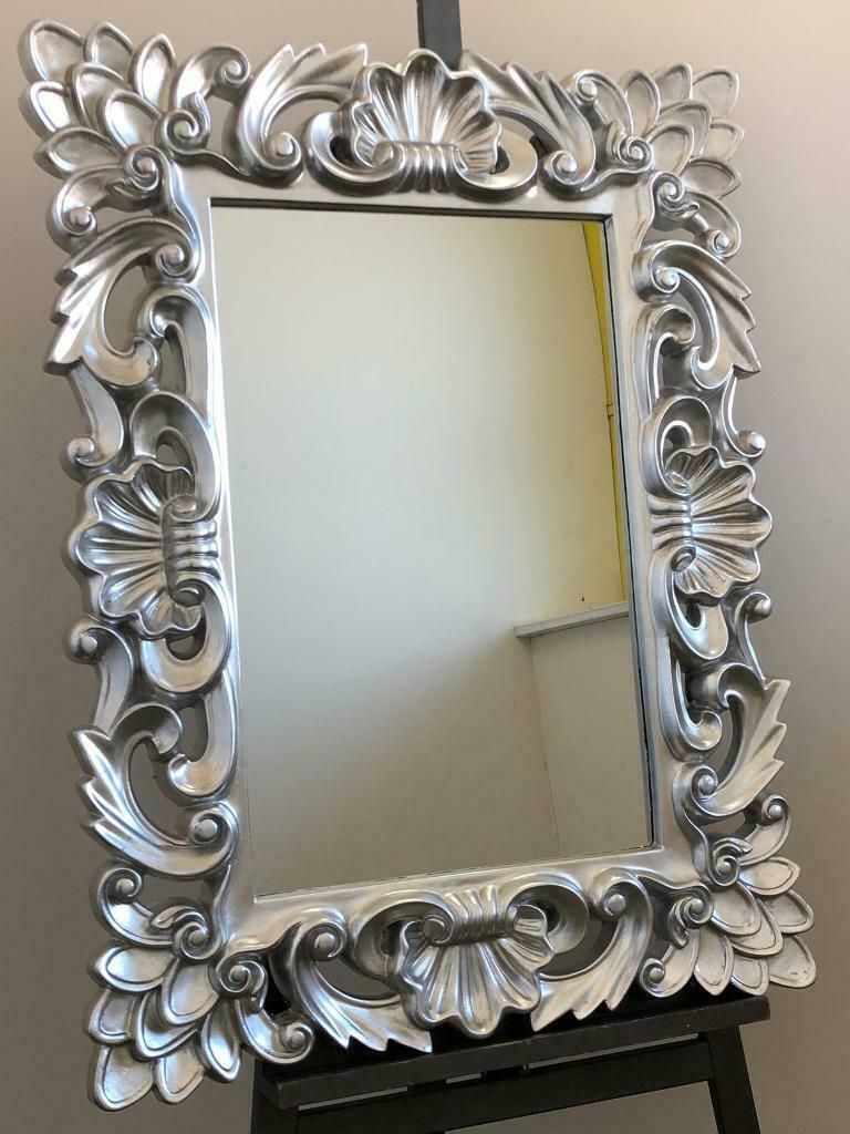 Large Ornate Silver Wall Mirror | In Brighton, East Sussex | Gumtree With Silver Asymmetrical Wall Mirrors (View 13 of 15)