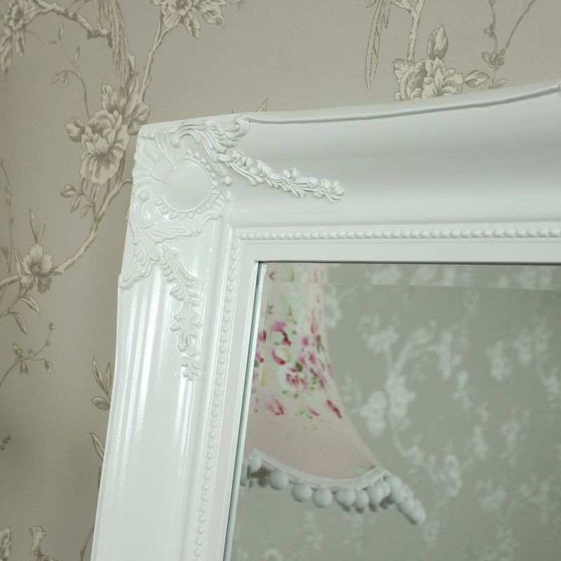 Large Ornate White Gloss Wall/Floor Mirror – Melody Maison® Pertaining To Glossy Blue Wall Mirrors (View 11 of 15)