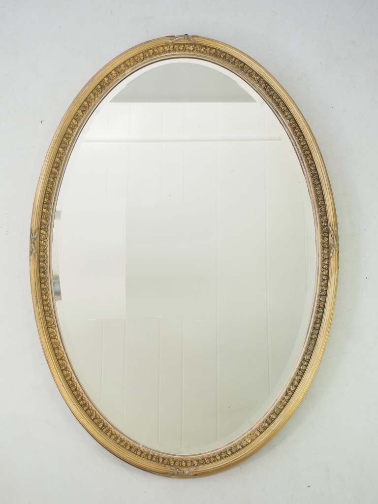 Large Oval Gilt Framed Mirror In Nickel Framed Oval Wall Mirrors (View 9 of 15)