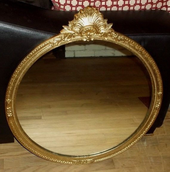 Large Round Antique Victorian Gold Ornate Wall Mirror With Antique Iron Round Wall Mirrors (View 9 of 15)