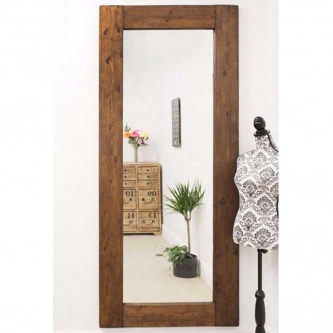 Large Rustic Wall Mirror | Decorative Wooden Mirrors Pertaining To Rustic Getaway Wood Wall Mirrors (View 14 of 15)