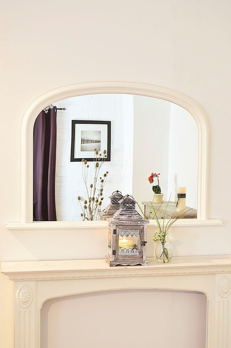 Large White Over Mantle Big Overmantle Wall Mirror New 4Ft X 2Ft7 120Cm Inside Modern Oversized Wall Mirrors (View 1 of 15)