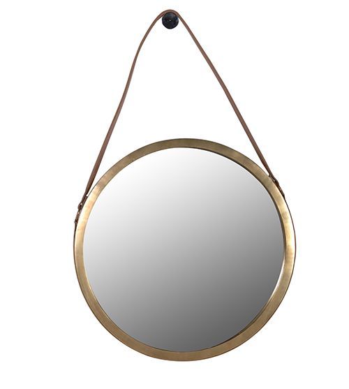 Leather Strap Round Gold Mirror Http://Www.la Maison Chic.co (View 4 of 15)