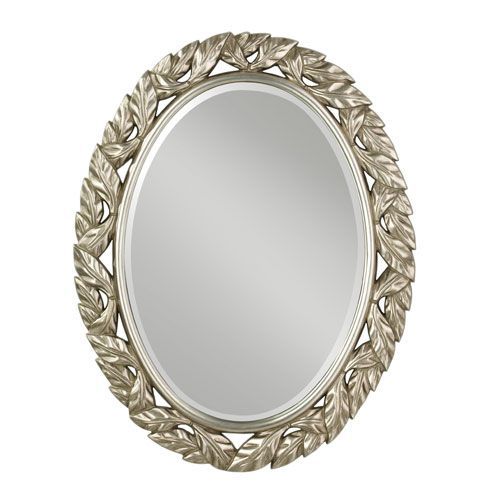 Leaves Oval Antique Silver Leaf Mirror For Metallic Gold Leaf Wall Mirrors (View 3 of 15)