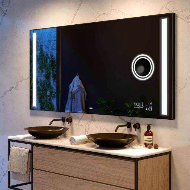 Led Illuminated Bathroom Mirror With Back Cover | Bluetooth | Make Up With Led Backlit Vanity Mirrors (View 6 of 15)