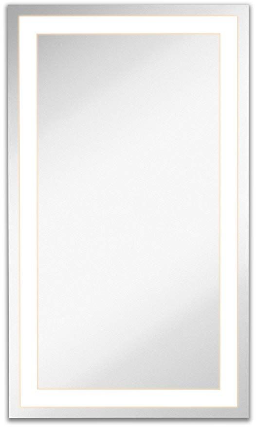Lighted Led Frameless Backlit Wall Mirror | Polished Edge Silver Backed Inside Frameless Rectangle Vanity Wall Mirrors (View 7 of 15)