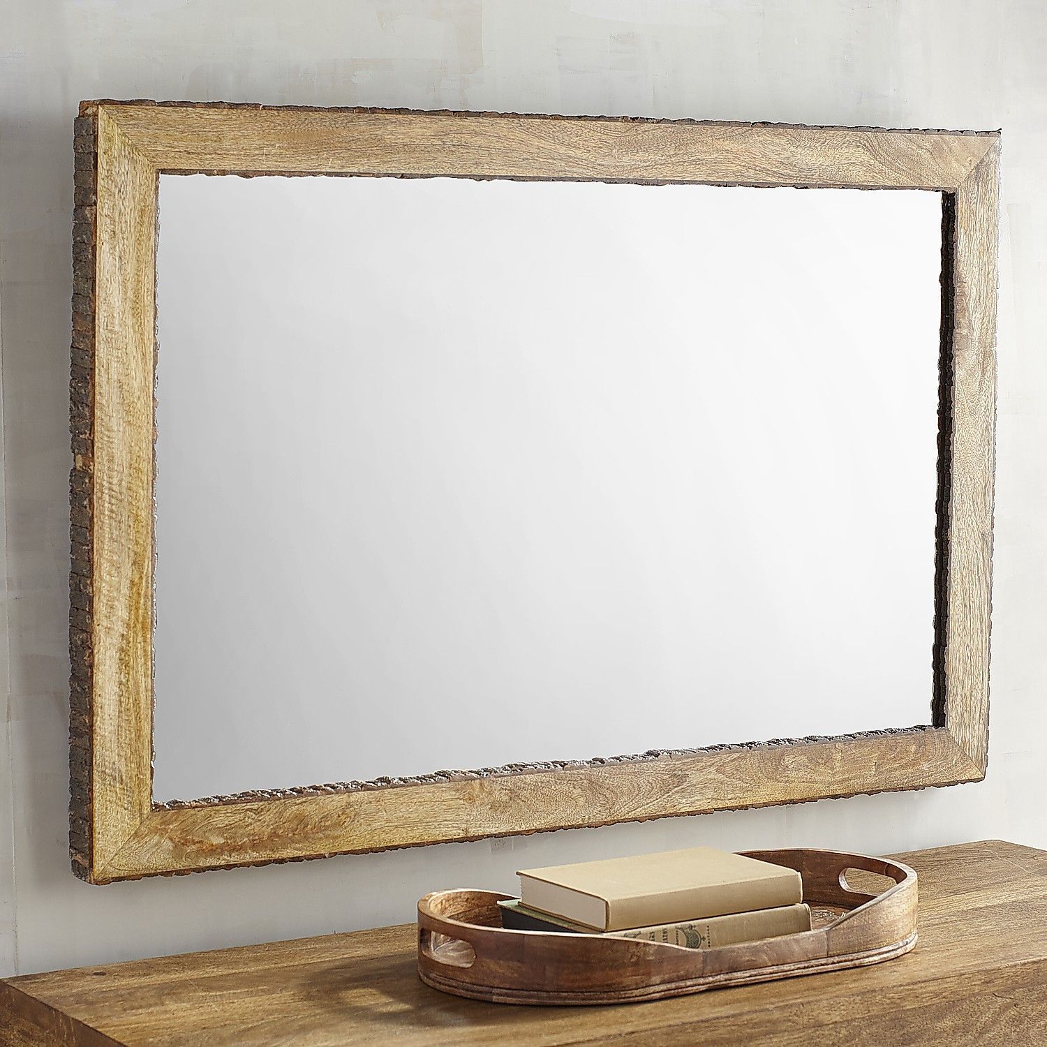 Live Edge Wood Framed Dakota 32X48 Mirror Natural | Wood Mirror, Live Intended For Natural Wood Grain Vanity Mirrors (View 5 of 15)