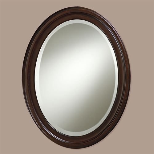 Loree Brown Oval Wall Mirror For Mocha Brown Wall Mirrors (View 3 of 15)