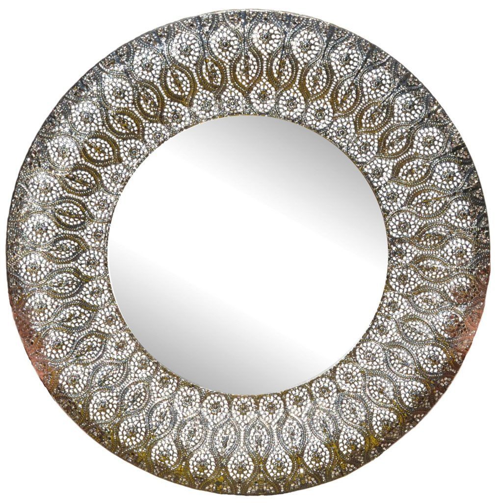 Lulu Decor Decorative Silver Metal Wall Mirror Round Decorative Mirrors Regarding Metallic Silver Framed Wall Mirrors (View 1 of 15)