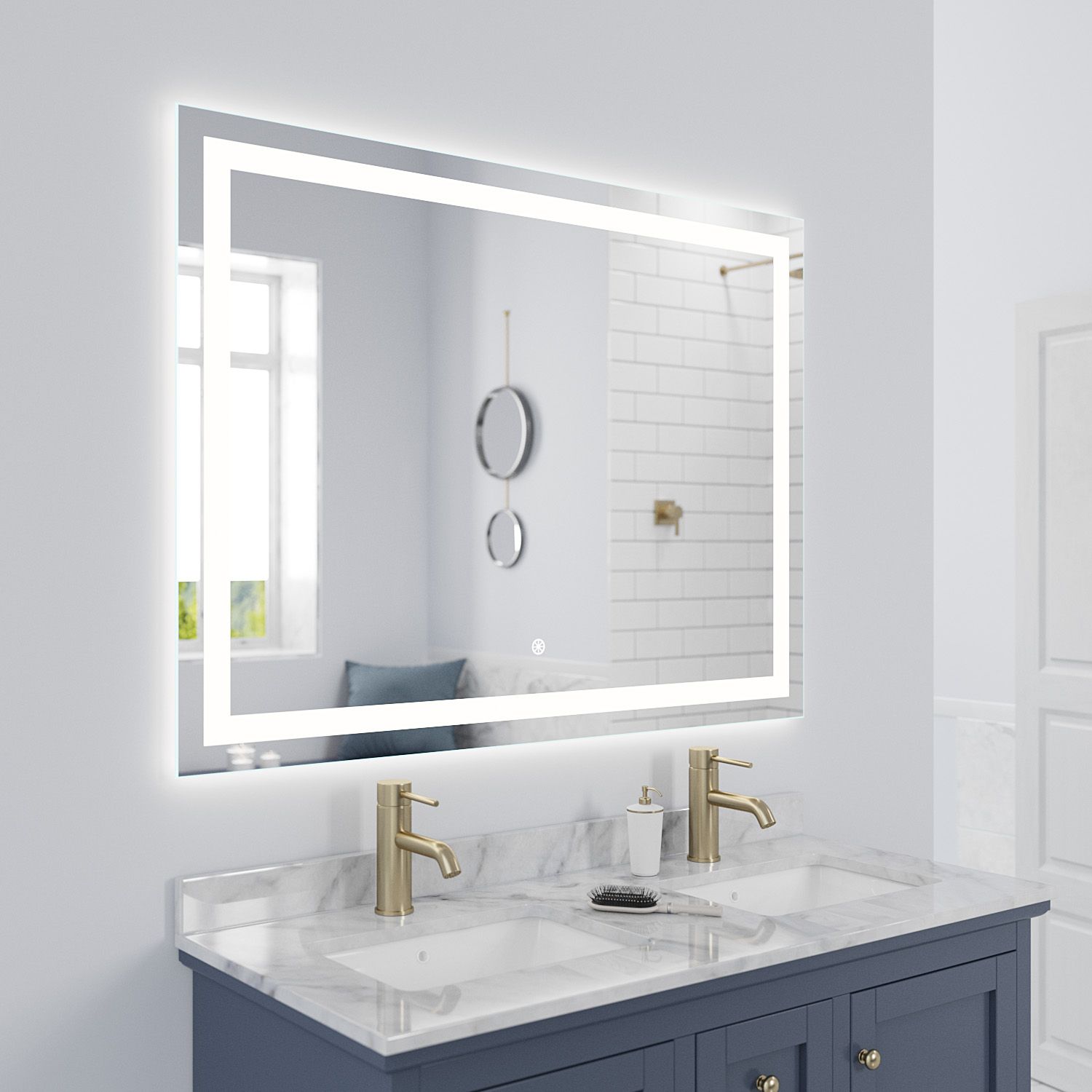 Luxaar Lumina 48 " X 36 " Led Lighted Vanity Mirror With Built In Inside Led Backlit Vanity Mirrors (View 5 of 15)