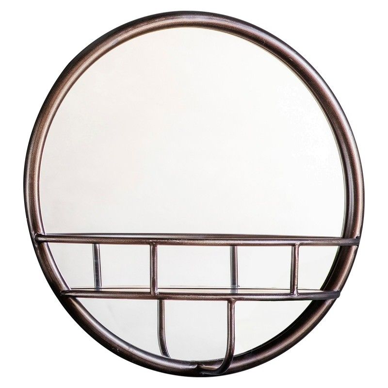 Macey Iron Frame Wall Mirror, Round, 40Cm Throughout Iron Frame Handcrafted Wall Mirrors (View 8 of 15)