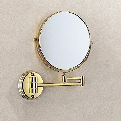 Mafyu All Copper Beauty Mirror Bathroom Makeup Mirror Wall Folding Pertaining To Linen Fold Silver Wall Mirrors (View 2 of 15)