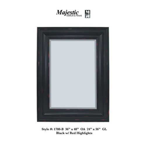 Majestic Mirrors Rectangular Wall Mirror Black Red  (View 11 of 15)