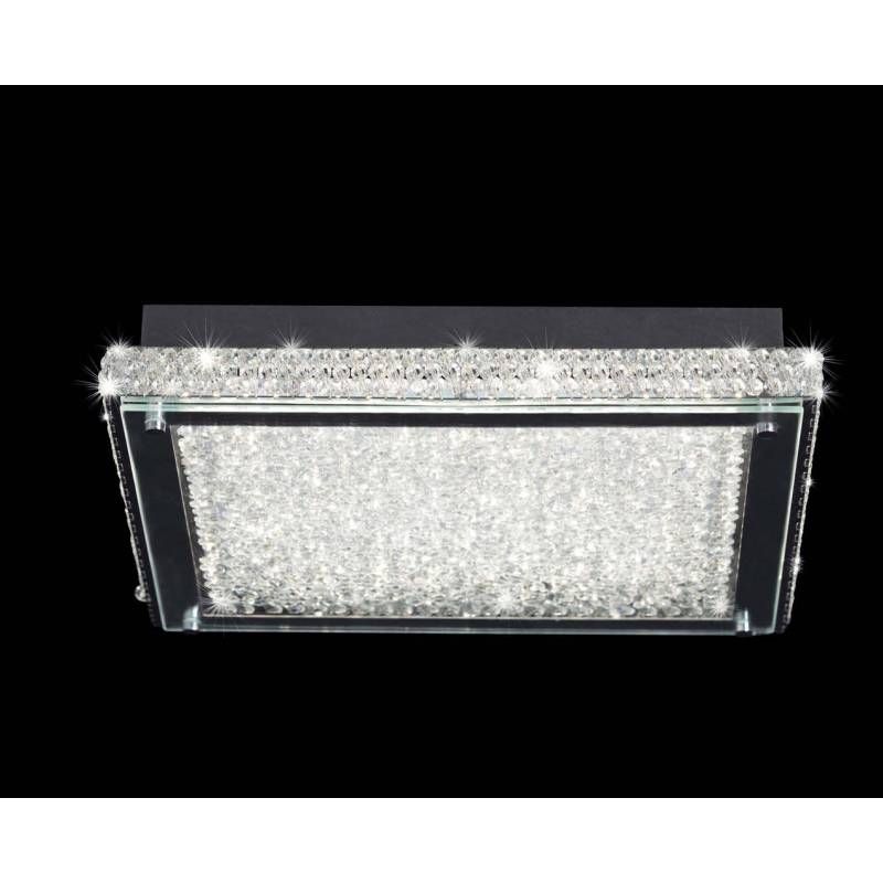 Mantra Crystal Ceiling Lamp Led 44W Square Chrome Regarding Edge Lit Square Led Wall Mirrors (View 12 of 15)