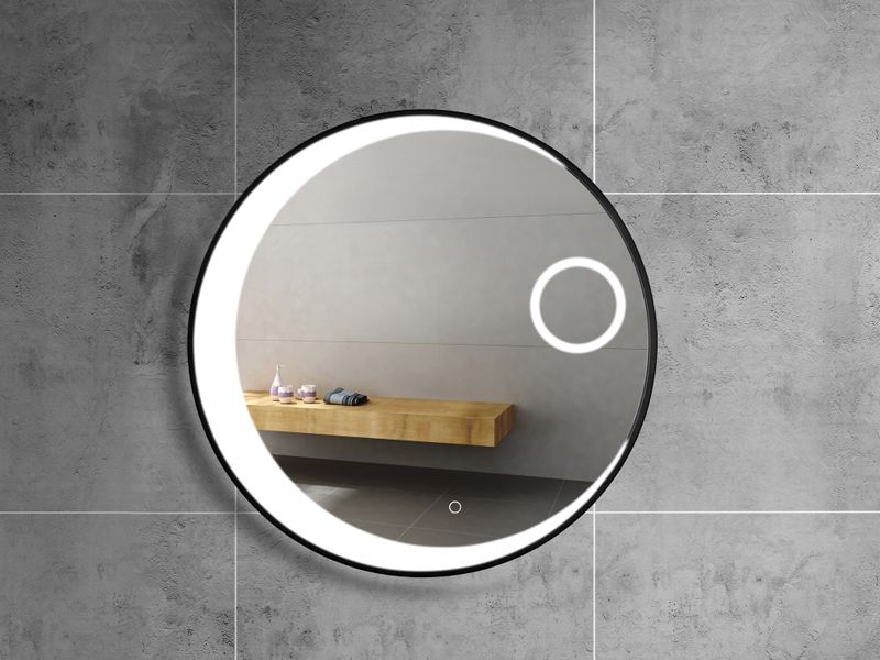 Matte Black Round Wall Mirror | Bathroom Accessories And Furniture Throughout Matte Black Octagonal Wall Mirrors (View 7 of 15)
