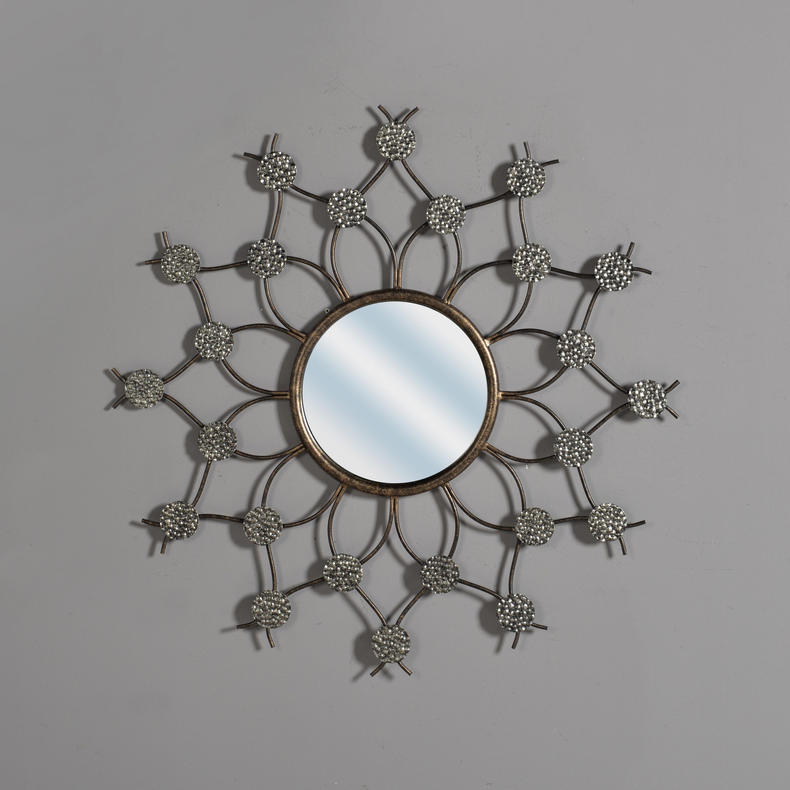 Mayco Antique Sunburst Metal Frame Decorative Wall Mirror With Brass Pertaining To Brass Sunburst Wall Mirrors (View 6 of 15)