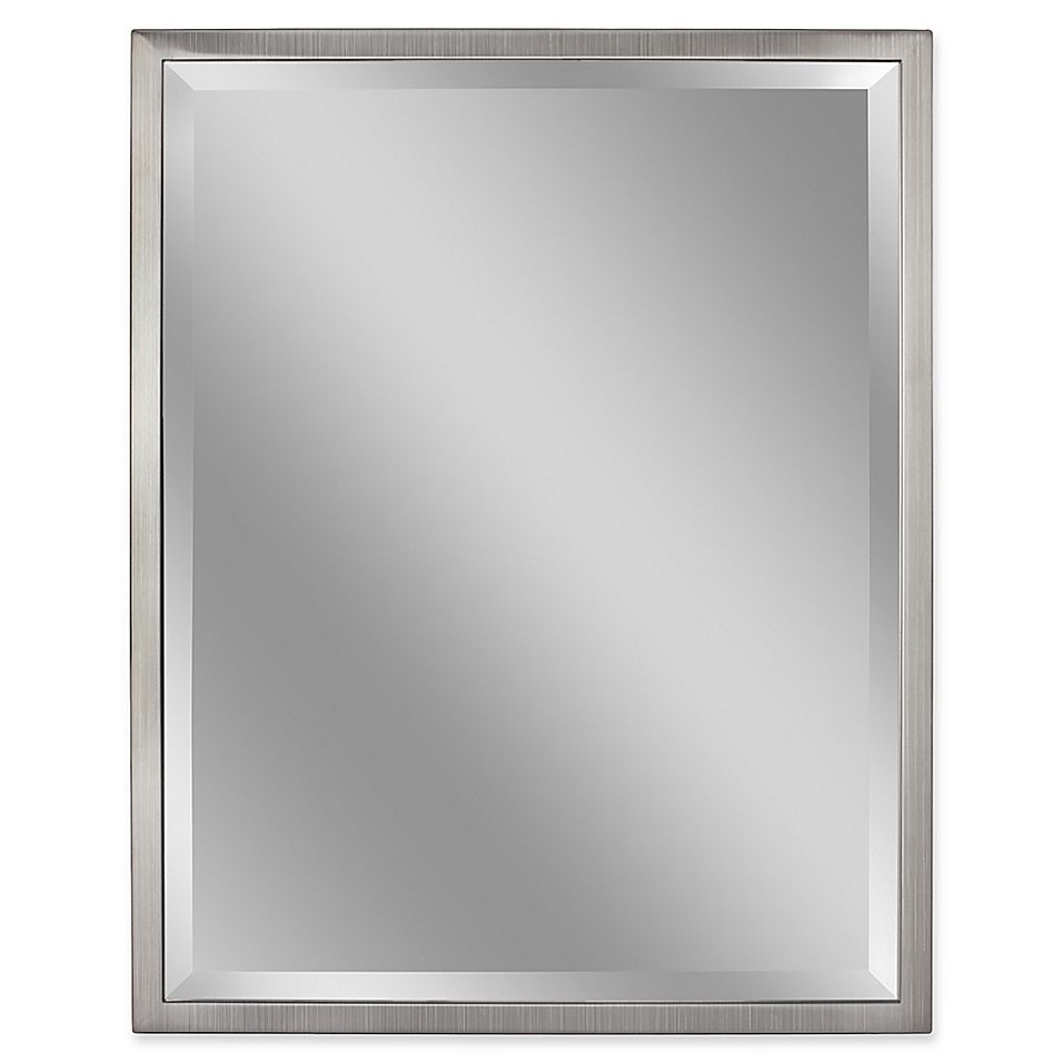 Metal 24" X 30" Rectangular Mirror In Brushed Nickel In 2020 | Mirror In Brushed Nickel Rectangular Wall Mirrors (View 7 of 15)