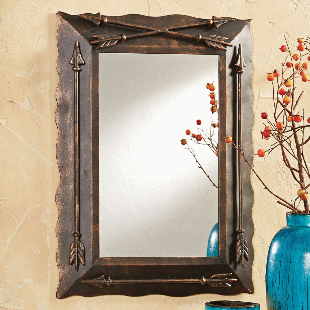 Metal Arrow Mirror Throughout Brass Iron Framed Wall Mirrors (View 3 of 15)