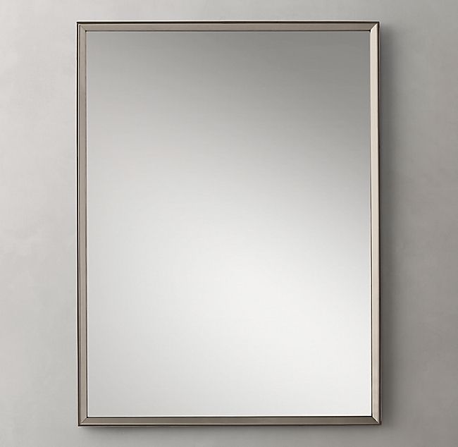 Metal Beveled Mirror | Brushed Nickel Bathroom Mirror, Beveled Mirror Inside Drake Brushed Steel Wall Mirrors (View 10 of 15)
