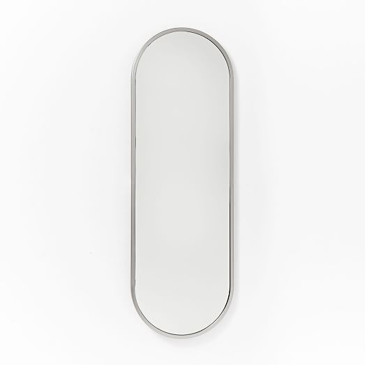 Metal Framed Oval Floor Mirror | West Elm For Matte Black Metal Oval Wall Mirrors (View 10 of 15)