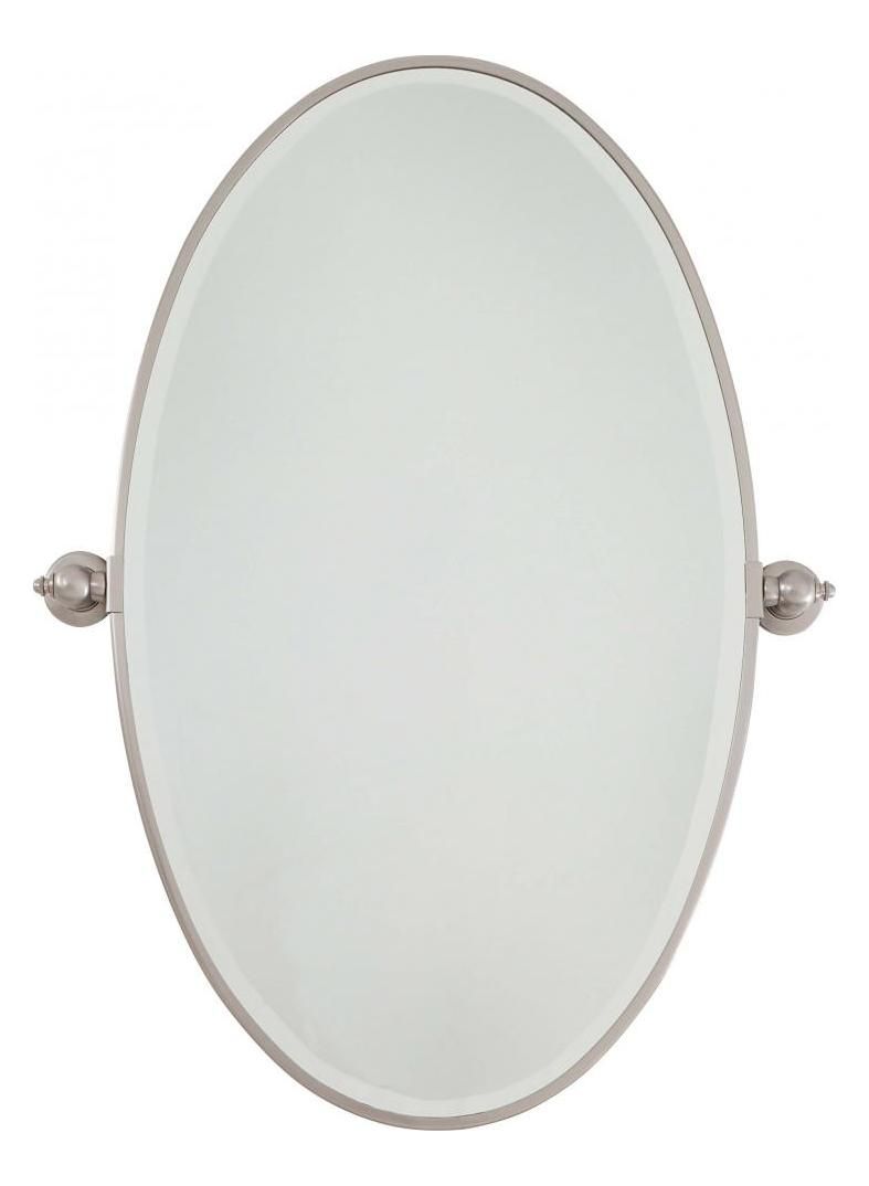 Minka Lavery Brushed Nickel Extra Large Oval Pivoting Bathroom Mirror Intended For Polished Nickel Oval Wall Mirrors (View 3 of 15)