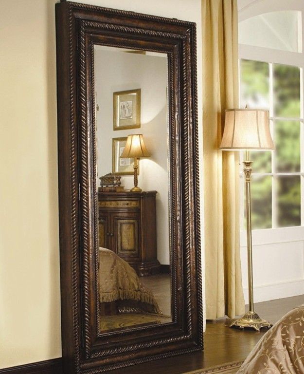 Mirror Full Length Floor Mirror With Beautiful Brown Color Frame Great Inside Full Length Floor Mirrors (View 8 of 15)