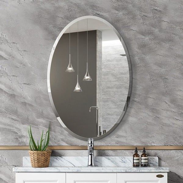 Mirror Trend Oval Frameless Beveled Wall Mirror – 22*32* (View 15 of 15)