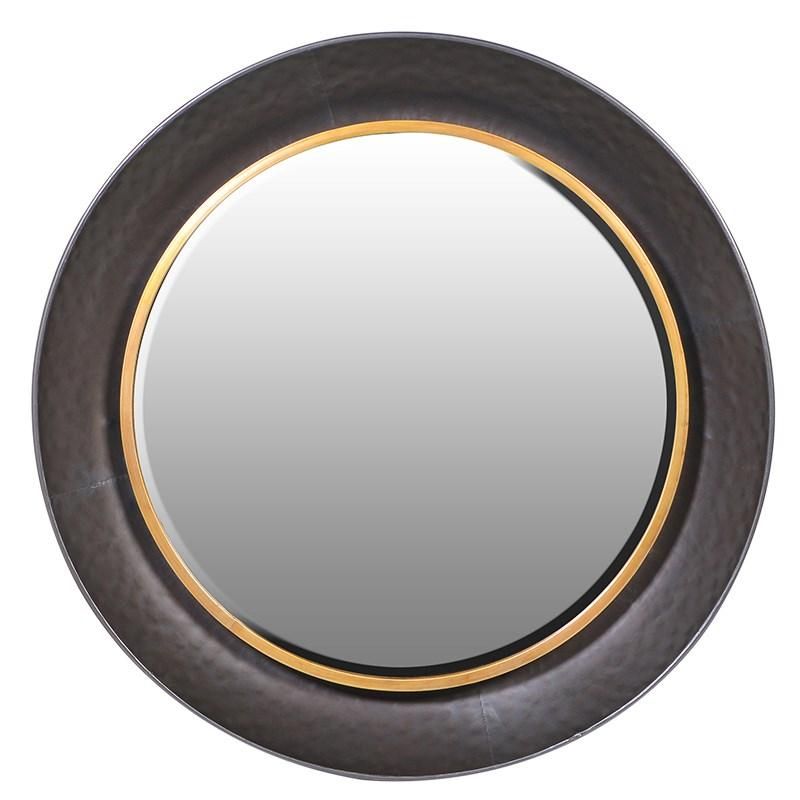 Modern Black & Gold Round Wall Mirror | Mulberry Moon For Shiny Black Round Wall Mirrors (View 10 of 15)