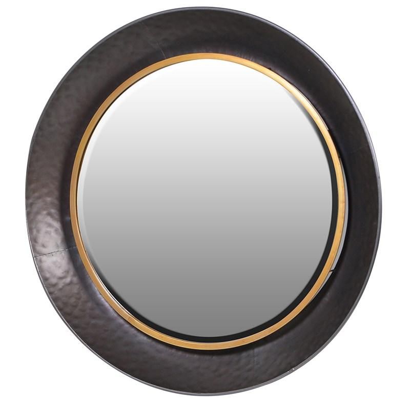 Modern Black & Gold Round Wall Mirror | Mulberry Moon Inside Gold Rounded Corner Wall Mirrors (View 14 of 15)
