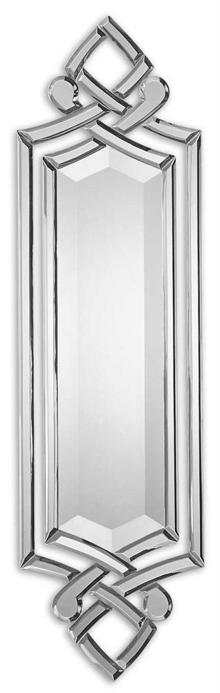 Modern Frameless Scrolled Venetian Beveled Wall Mirror Large 36 Throughout Frameless Round Beveled Wall Mirrors (View 15 of 15)