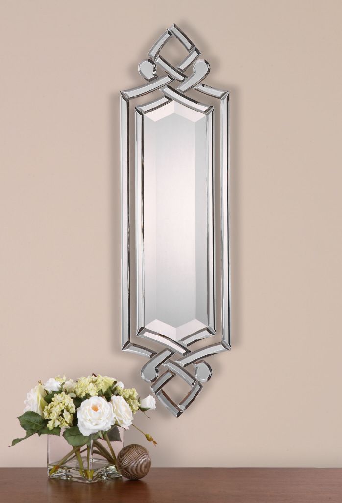 Modern Frameless Scrolled Venetian Beveled Wall Mirror Large 36 Throughout Modern Oversized Wall Mirrors (View 3 of 15)