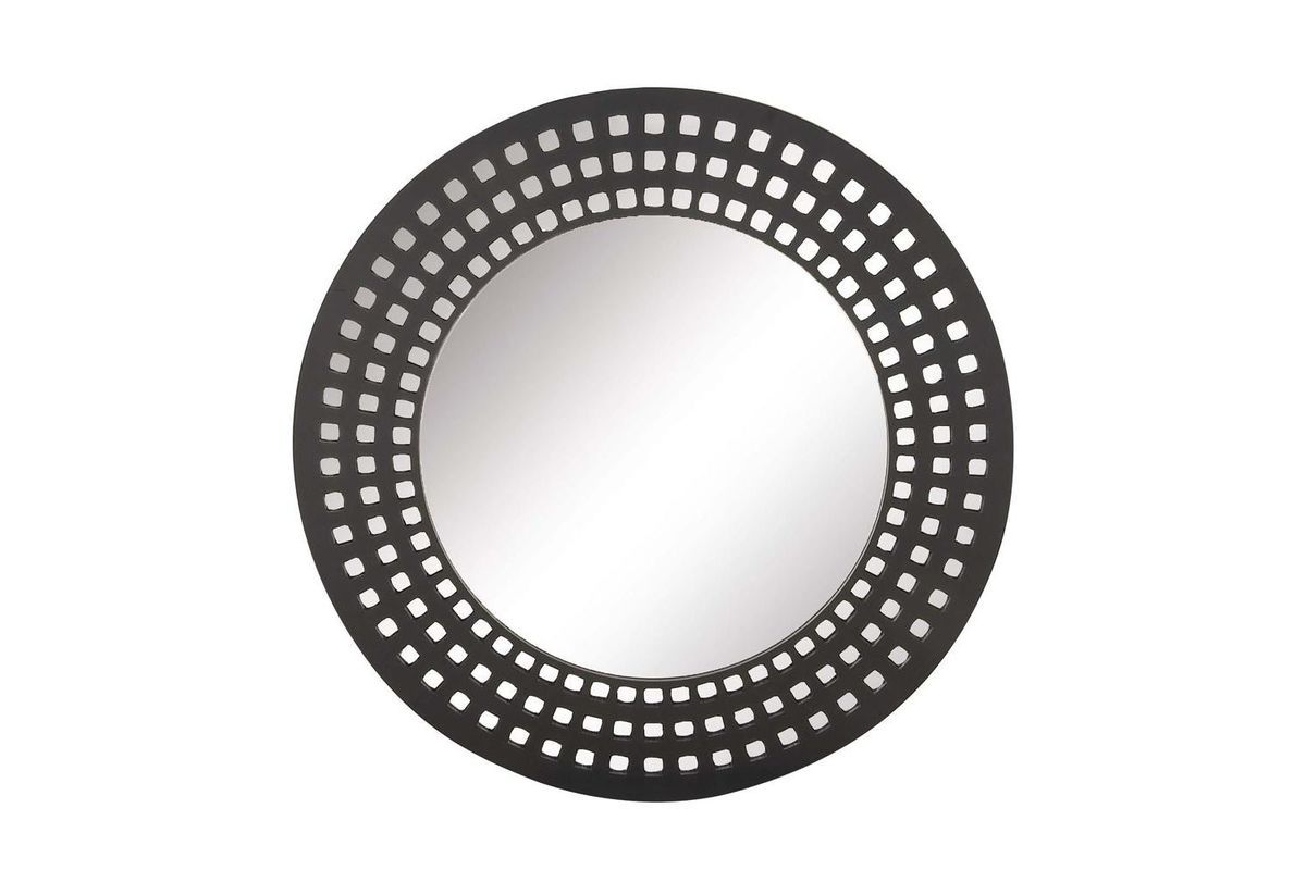 Modern Reflections 31" Round Wall Mirror In Matte Blackuma For Matte Black Round Wall Mirrors (View 10 of 15)