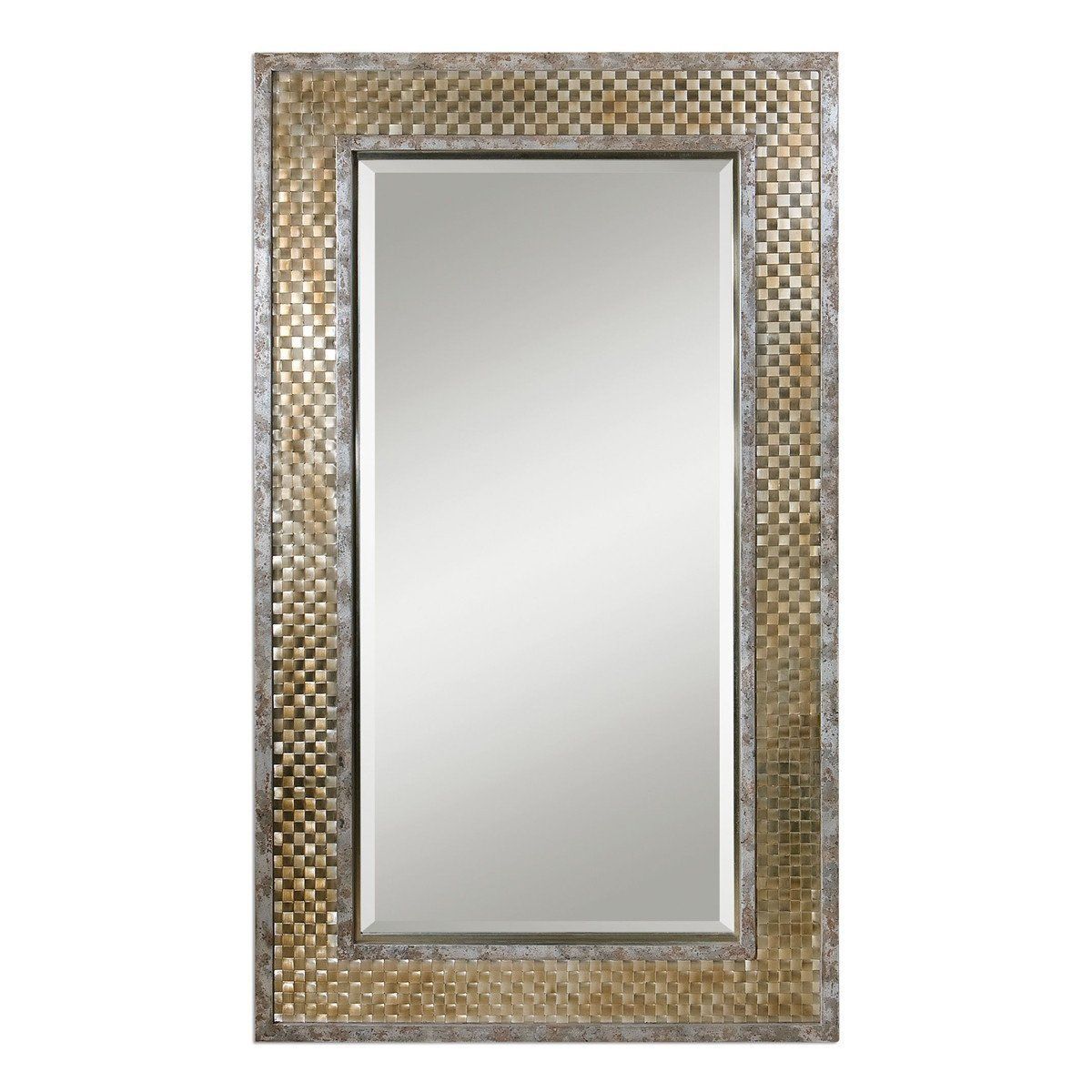 Mondego Woven Nickel Mirror | Brushed Nickel Mirror, Rectangular Mirror With Brushed Nickel Rectangular Wall Mirrors (View 6 of 15)