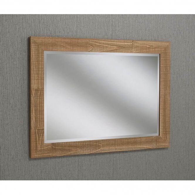 Natural Oak Rectangular Wall Mirror | Decor | Homesdirect365 Inside Natural Oak Veneer Wall Mirrors (View 3 of 15)