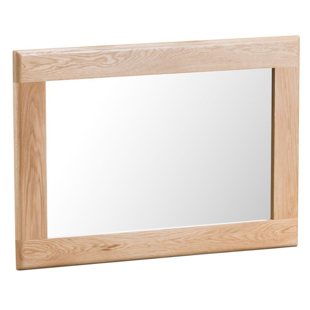 Natural Oak Small Wall Mirror | My Living Furniture Intended For Natural Oak Veneer Wall Mirrors (View 1 of 15)