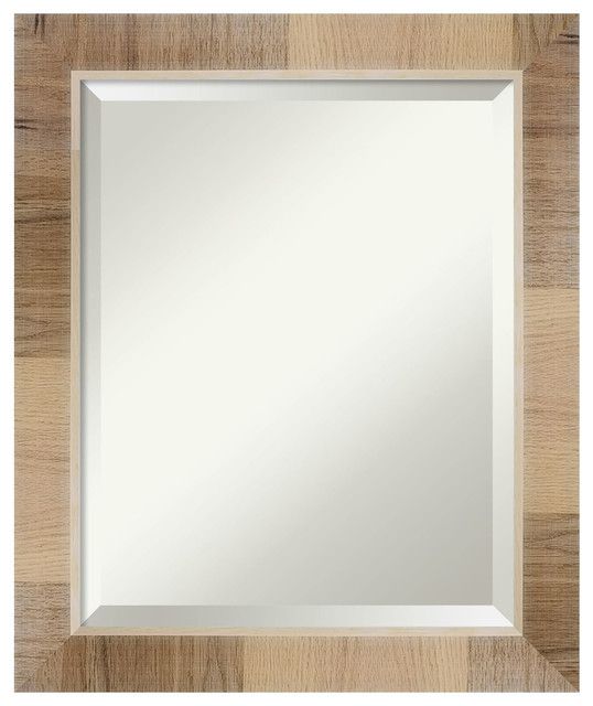 Natural White Wash Wood Wall Mirror – Transitional – Wall Mirrors – Inside White Wall Mirrors (Photo 12 of 15)