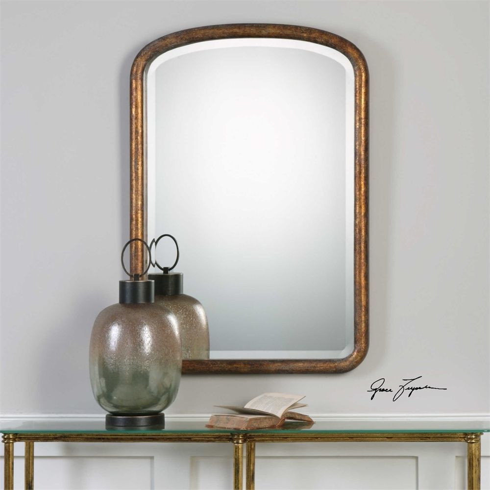 New Large 38" Wall Mirror Modern Or Vintage Solid Pine Frame Beveled Within Gold Arch Top Wall Mirrors (View 10 of 15)