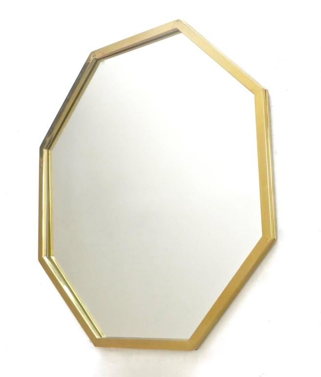 Octagonal Italian Brass Framed Mirror For Sale At 1Stdibs Intended For Octagon Wall Mirrors (View 4 of 15)