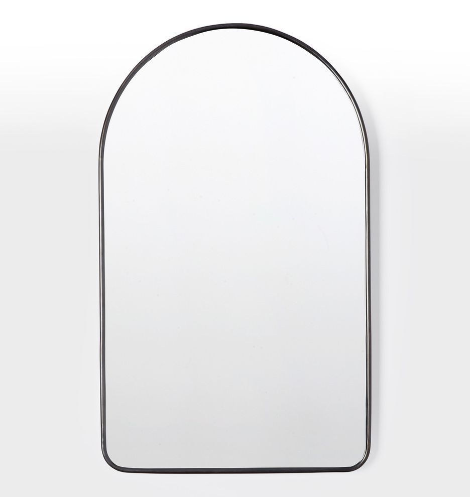 Oil Rubbed Bronze Arched Metal Framed Mirror | Mantle Mirror, Bathroom For Bronze Arch Top Wall Mirrors (View 11 of 15)