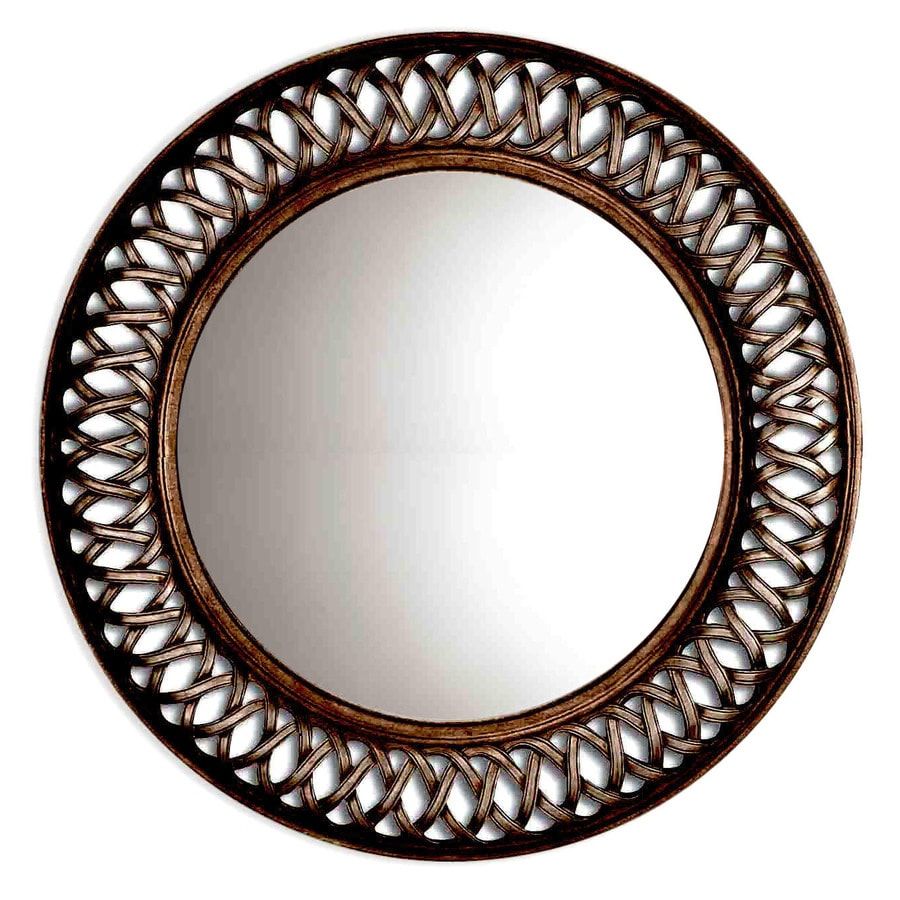Oil Rubbed Bronze Round Framed Wall Mirror At Lowes With Regard To Round Scalloped Wall Mirrors (View 8 of 15)
