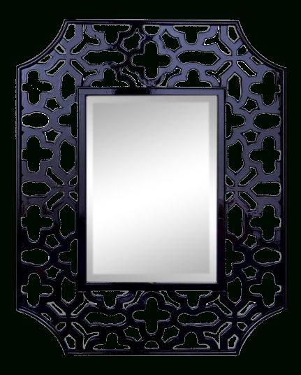 Olivia High Gloss Black Enamel Wall Mirror On Chairish | Mirror In Glossy Red Wall Mirrors (View 10 of 15)